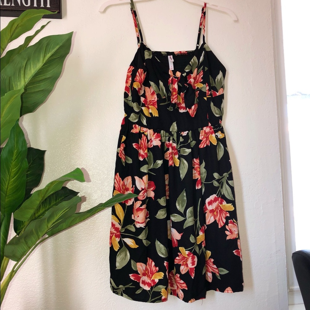 Xhilaration Black Floral Dress